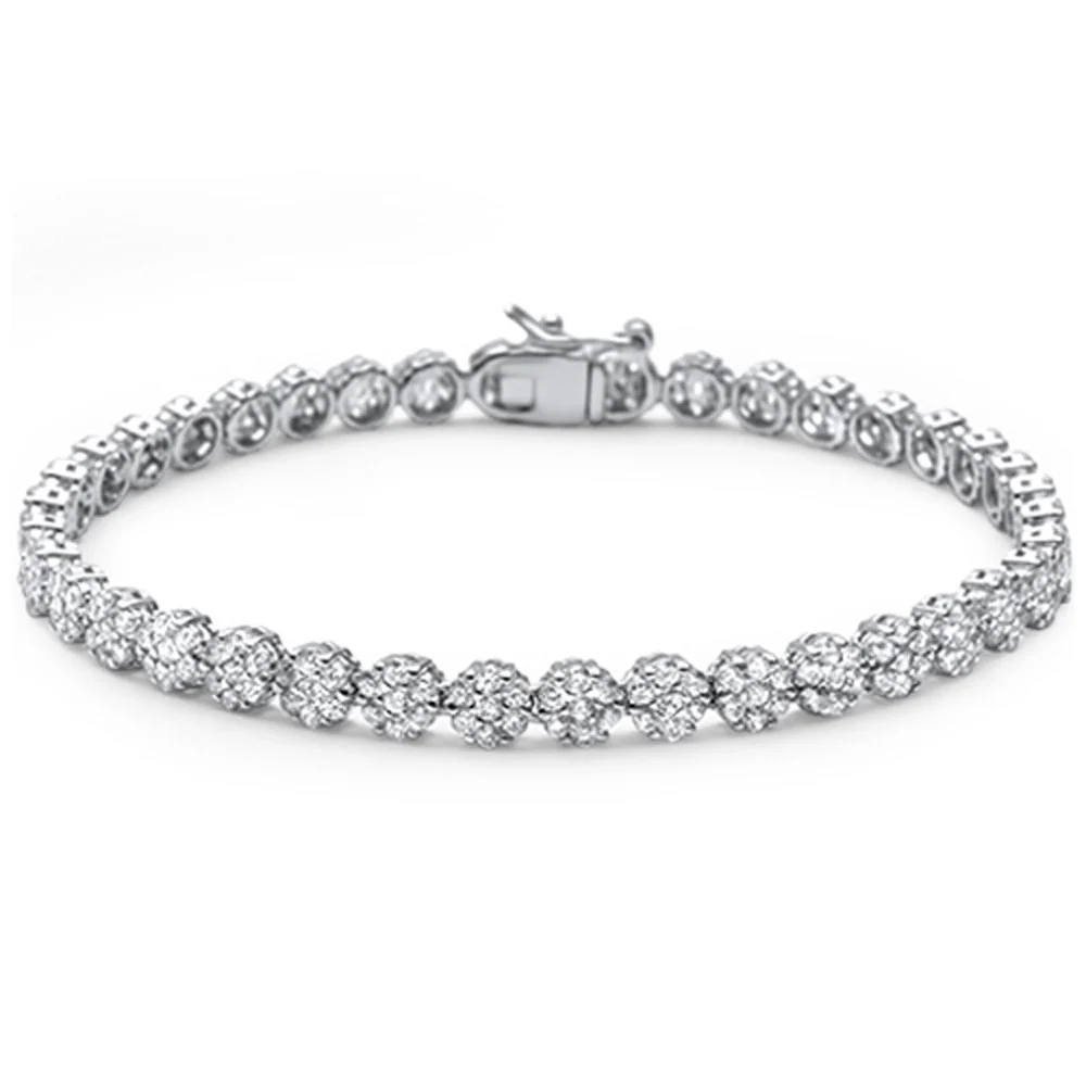 Elegant 7" Round Cubic Zirconia .925 Sterling Silver Tennis Bracelet