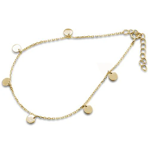 <span>CLOSEOUT! </span>Plain Hammered Disc .925 Sterling Silver Bracelet Three colors Available! - Image 2