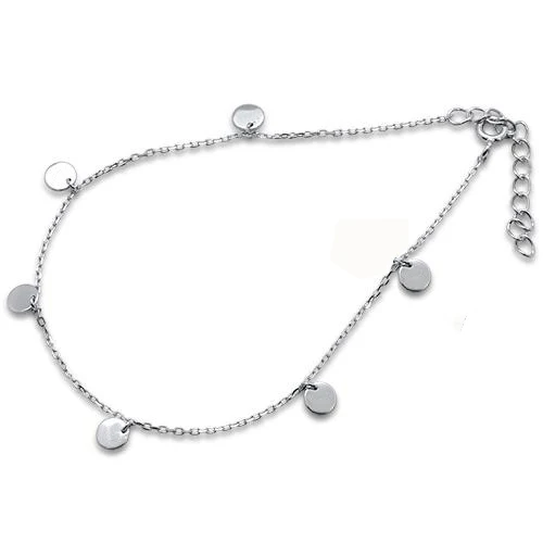 <span>CLOSEOUT! </span>Plain Hammered Disc .925 Sterling Silver Bracelet Three colors Available! - Image 3