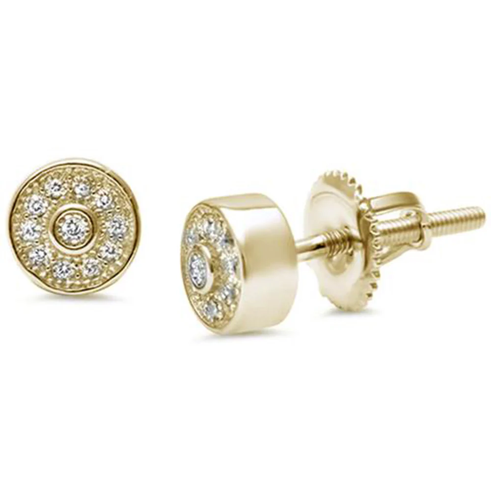 Round Cubic Zirconia .925 Sterling Silver Stud Earrings Colors Available! - Image 4