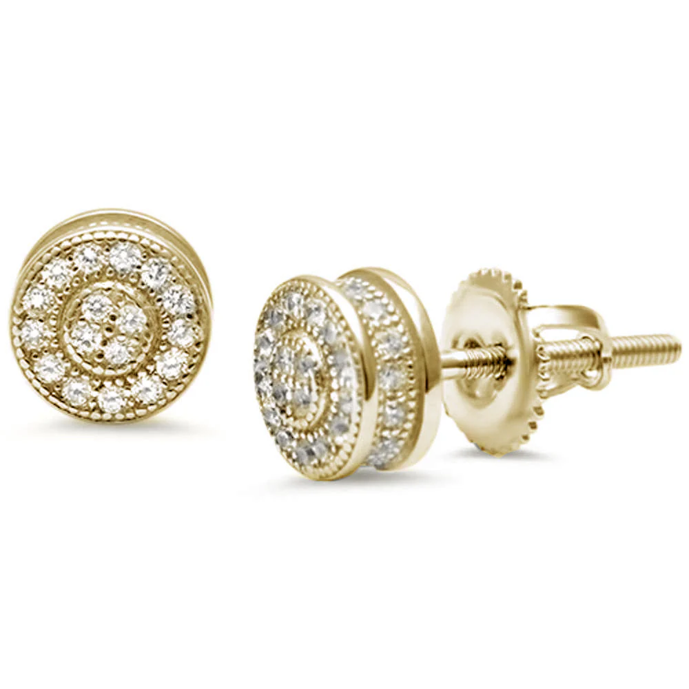 Round Halo Invisible Set CZ .925 Sterling Silver Earrings COLORS AVAILABLE - Image 2