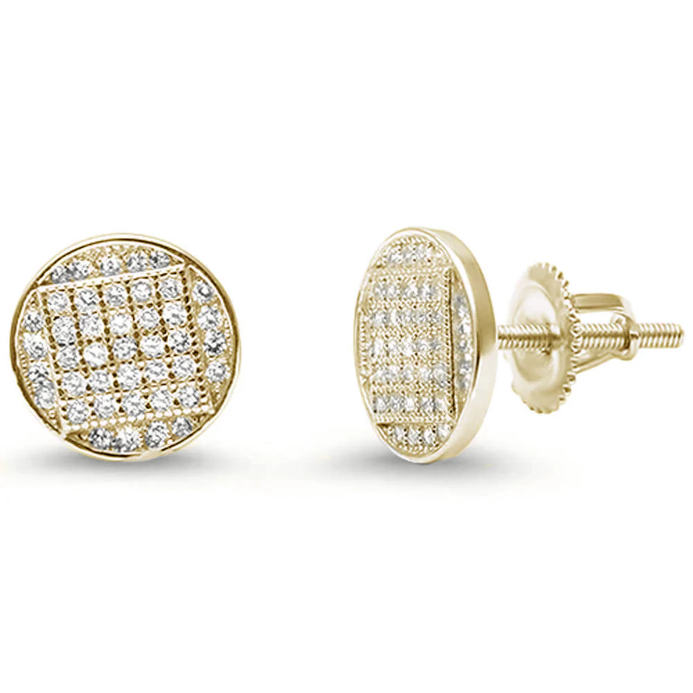 8MM Round Micro Pave studs .925 Sterling Silver Earrings Colors Available! - Image 3