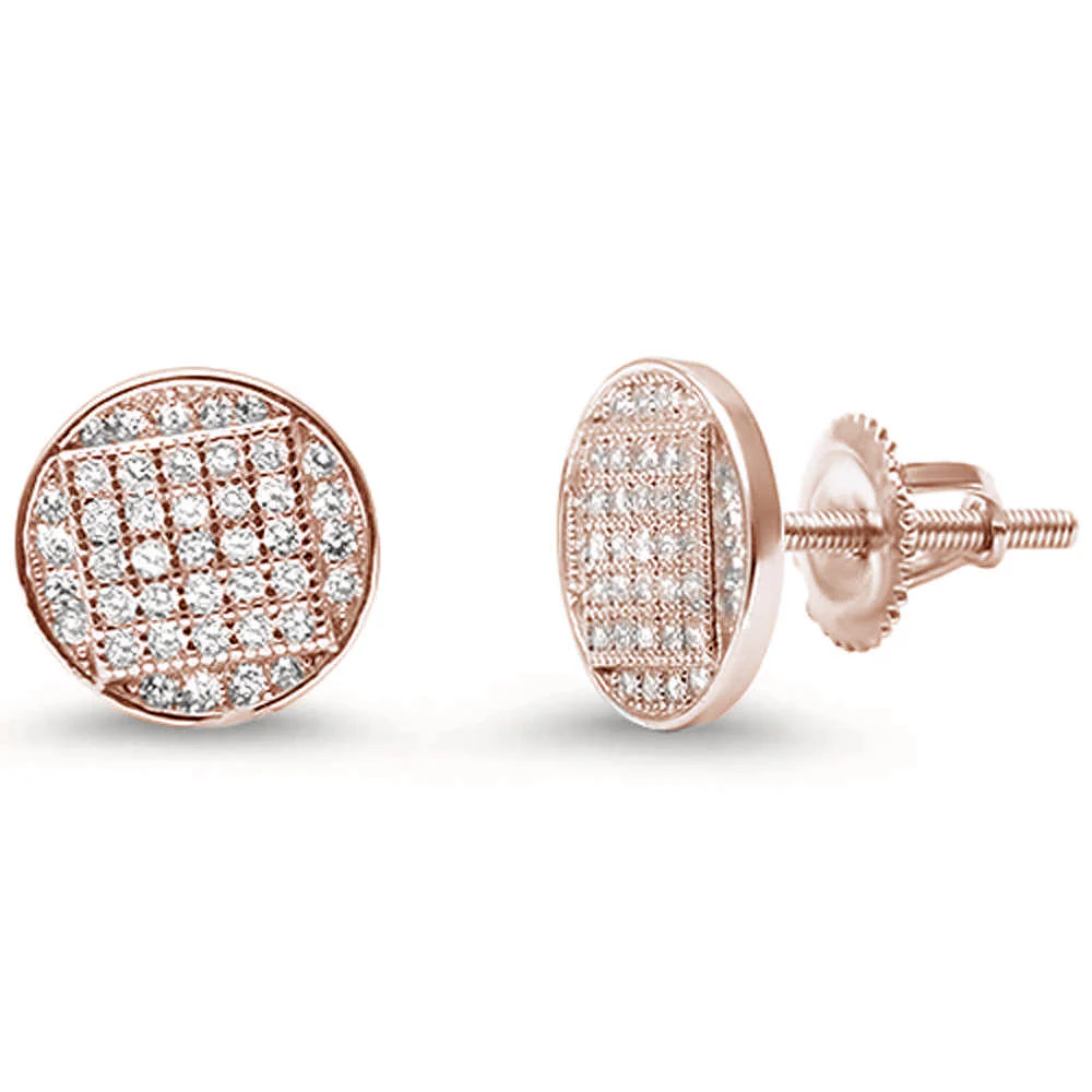 8MM Round Micro Pave studs .925 Sterling Silver Earrings Colors Available! - Image 4