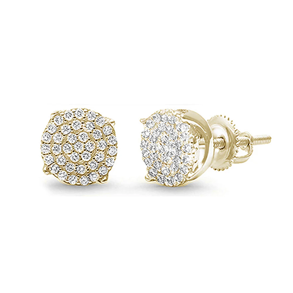 8MM Available 4 Colors Round Micro Pave .925 Sterling Silver Earrings - Image 4