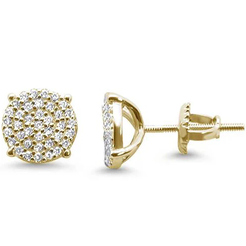 10MM Micro Pave Round CZ .925 Sterling Silver Stud Earrings Color Available! - Image 3