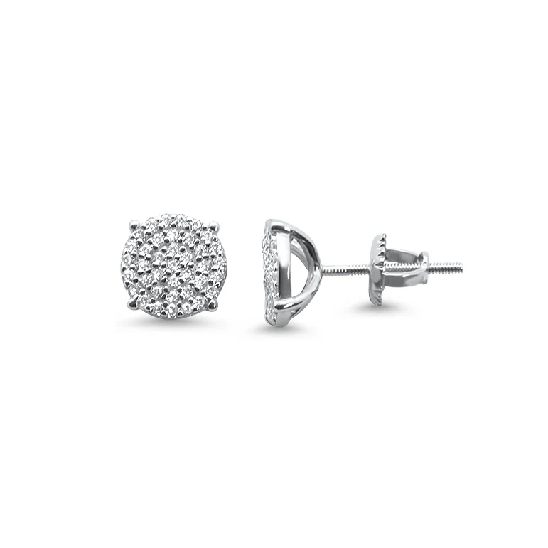 4MM Micro Pave Round CZ .925 Sterling Silver Stud Earrings - Image 2