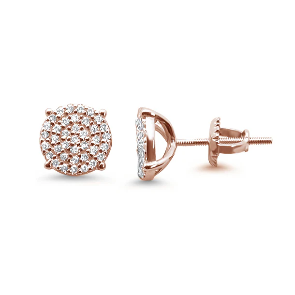 6MM Micro Pave Round CZ .925 Sterling Silver Stud Earrings - Image 3