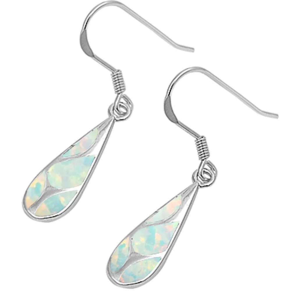 White Opal Fashion .925 Sterling Silver Earrings