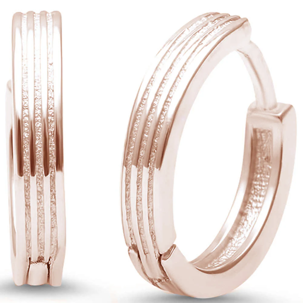 <span>CLOSEOUT! </span>Rose Gold Plated Plain .925 Sterling Silver Earrings