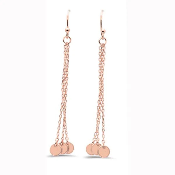 <span>CLOSEOUT! </span>Plain Hammered Disc Dangle .925 Sterling Silver Earrings - Image 4