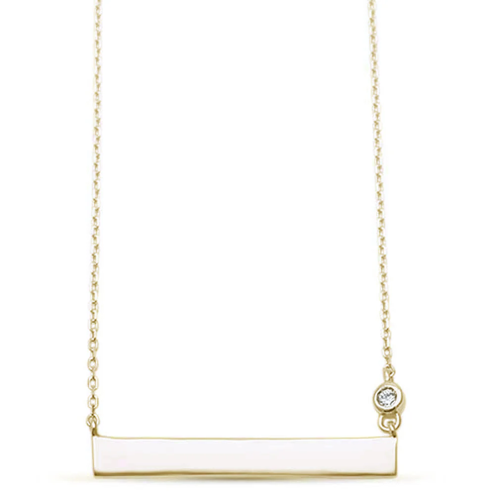 <span>CLOSEOUT! </span>Yellow Gold Plated Nametag Accent Bar