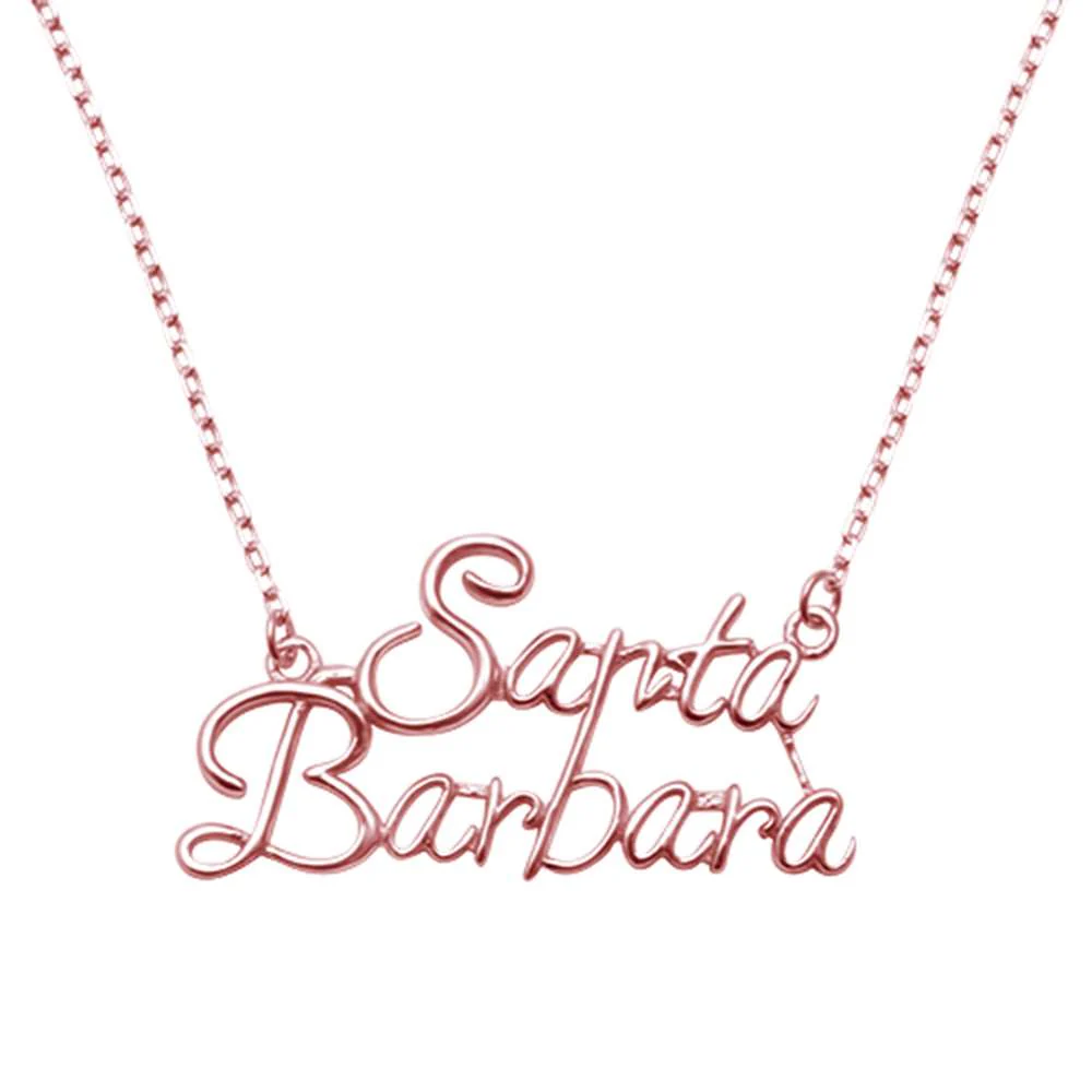 <span>CLOSEOUT! </span>Rose Gold Plated Santa Barbara .925 Sterling Silver Necklace 14" Ext 1.75"