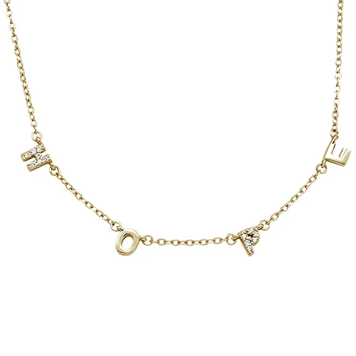 <span>CLOSEOUT! </span>Yellow Gold Plated Cubic Zirconia Hope .925 Sterling Silver Necklace