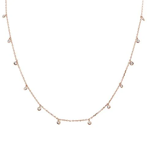Multi Round Bezel Cubic Zirconia .925 Sterling Silver Necklace Three Colors Available! - Image 3