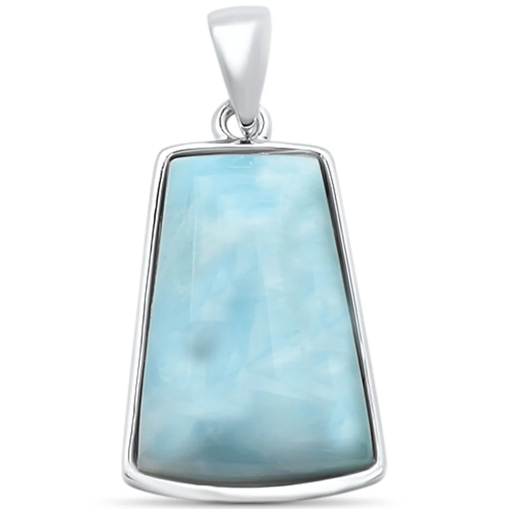 Natural Larimar .925 Sterling Silver Pendant