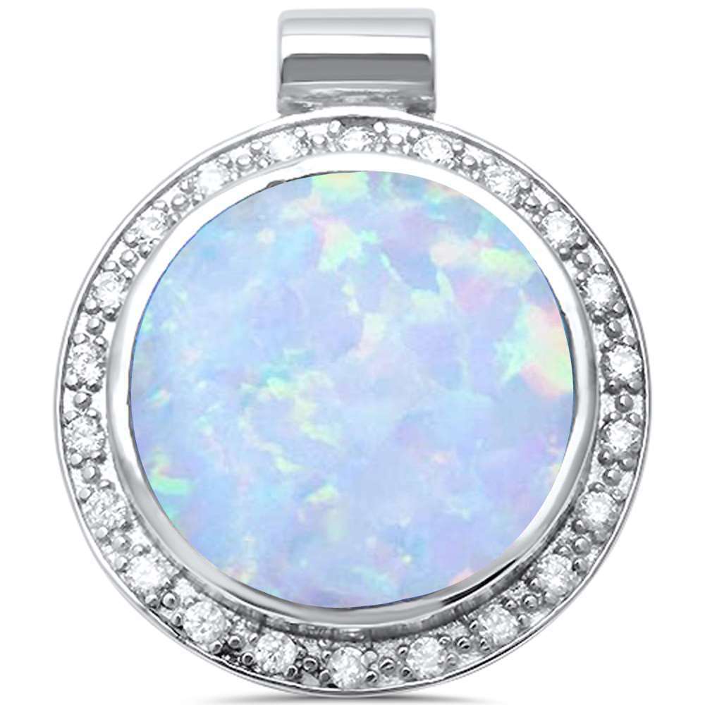 <span>CLOSEOUT!</span>White Opal Cz Slide .925 Sterling Silver Pendant
