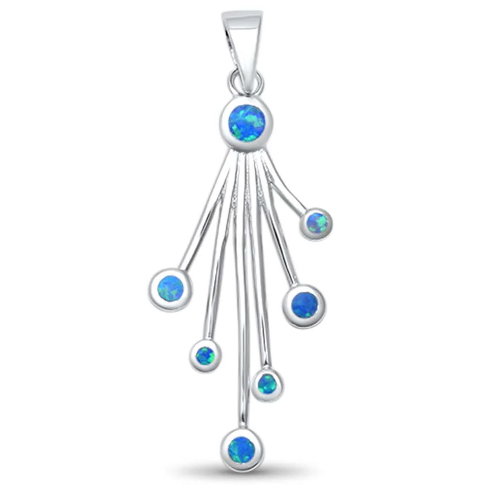 <span>CLOSEOUT! </span>Blue Opal Waterfalls .925 Sterling Silver Pendant