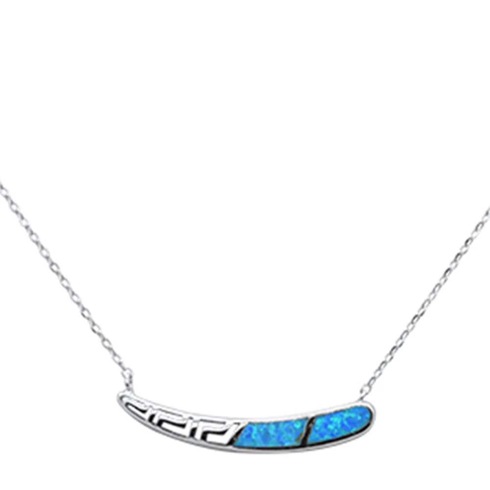 New Blue Opal Design .925 Sterling Silver Pendant