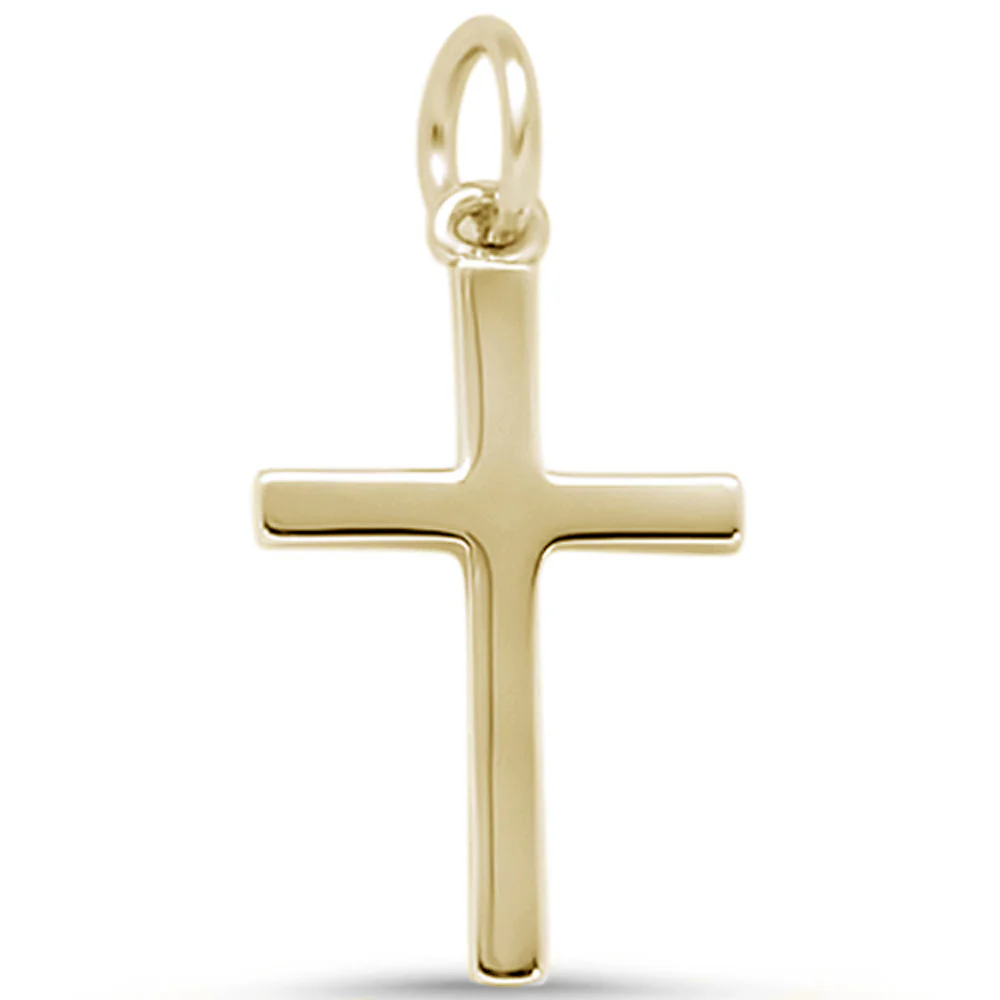 <span>CLOSEOUT! </span>Yellow Gold Plated Cross .925 Sterling Silver Pendant