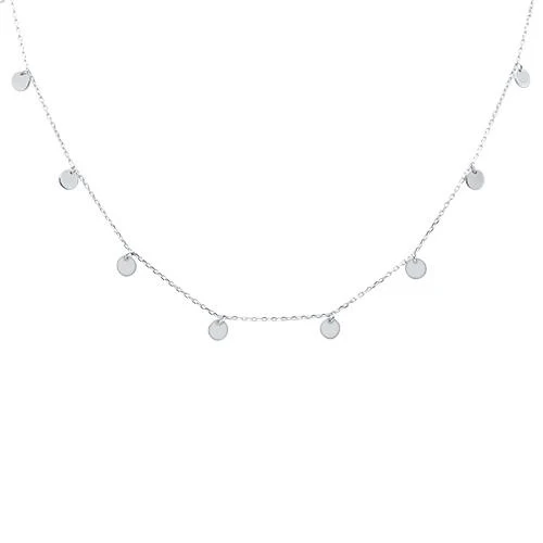 <span>CLOSEOUT!</span>Plain Hammered Disc .925 Sterling Silver Necklace Three COLORS Available!