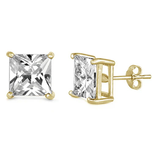 Casting Square Stud Earrings Push Back .925 Sterling Silver Sizes 2-8mm Available in 3 Colors! - Image 3