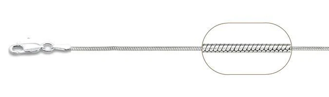 025-0.8MM Square Snake Chain .925  Solid Sterling Silver Sizes 16-24" NEW
