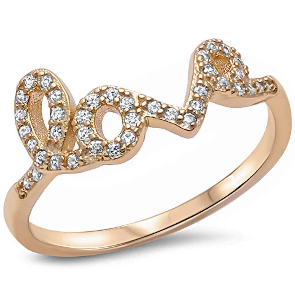 <span>CLOSEOUT!</span> Yellow Gold Plated LOVE .925 Sterling Silver Ring