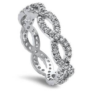 <span>CLOSEOUT!</span>Beautiful Cz Infinity .925 Sterling Silver Ring