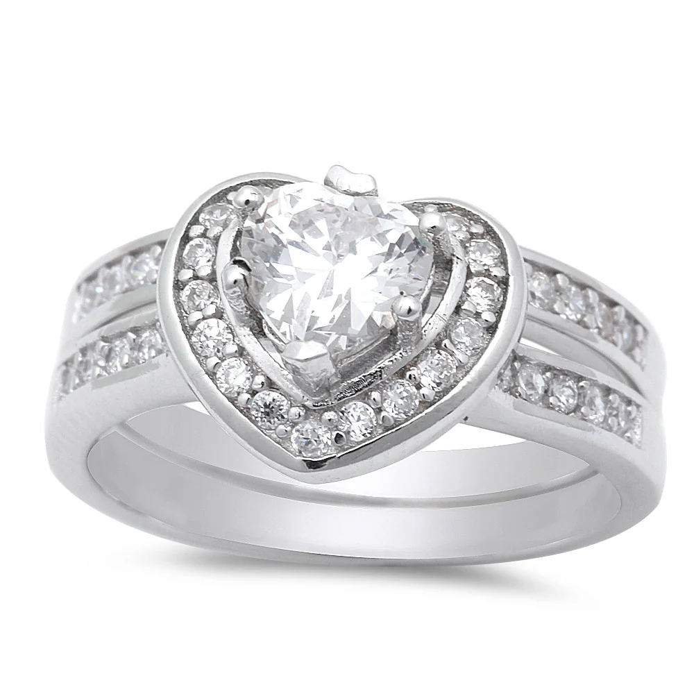 <span>CLOSEOUT! </span>1.50ct Heart Shape CZ Promise Ring .925 Sterling Silver Ring