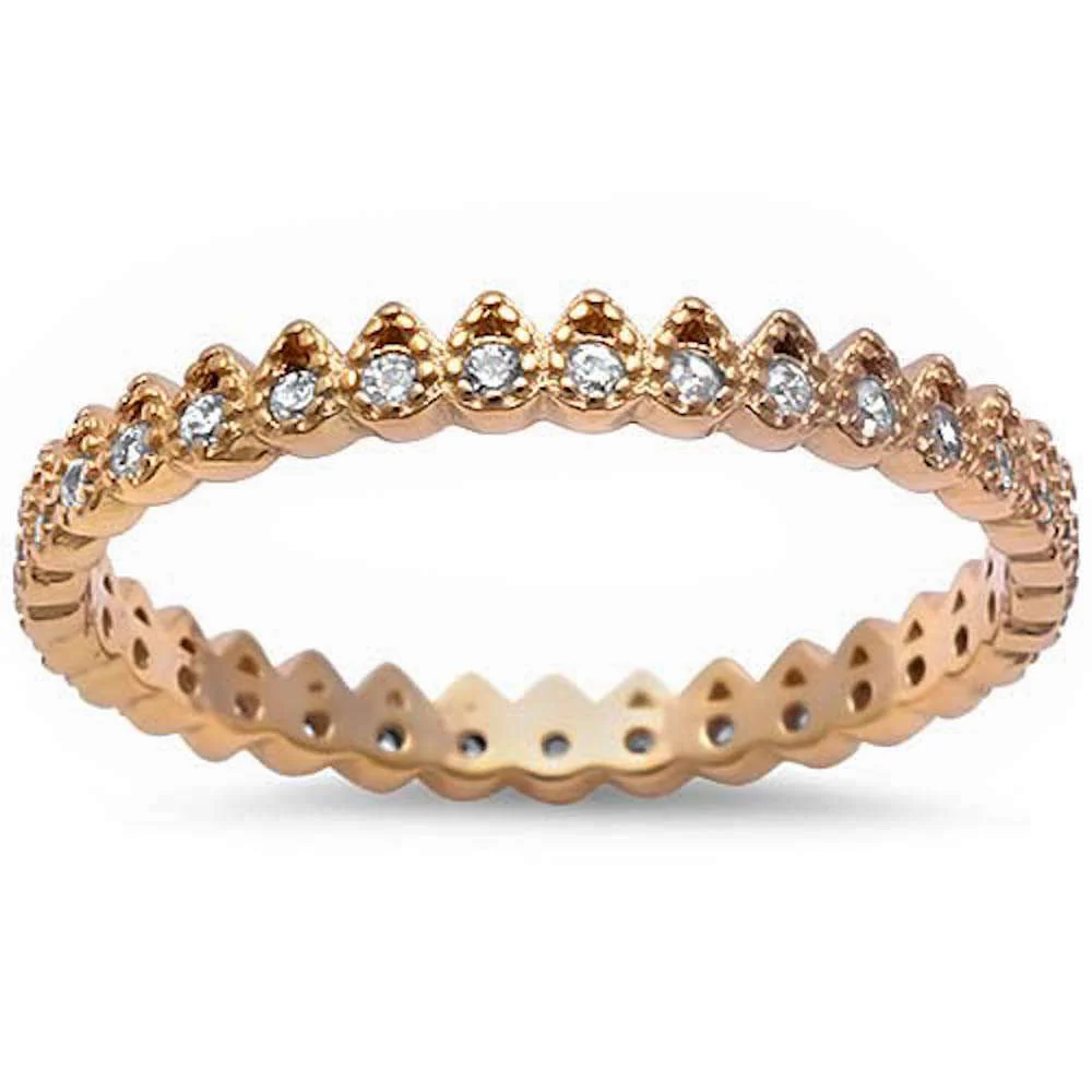 <span>CLOSEOUT!</span>  New Yellow Gold Plated Cz Band .925 Sterling Silver Ring