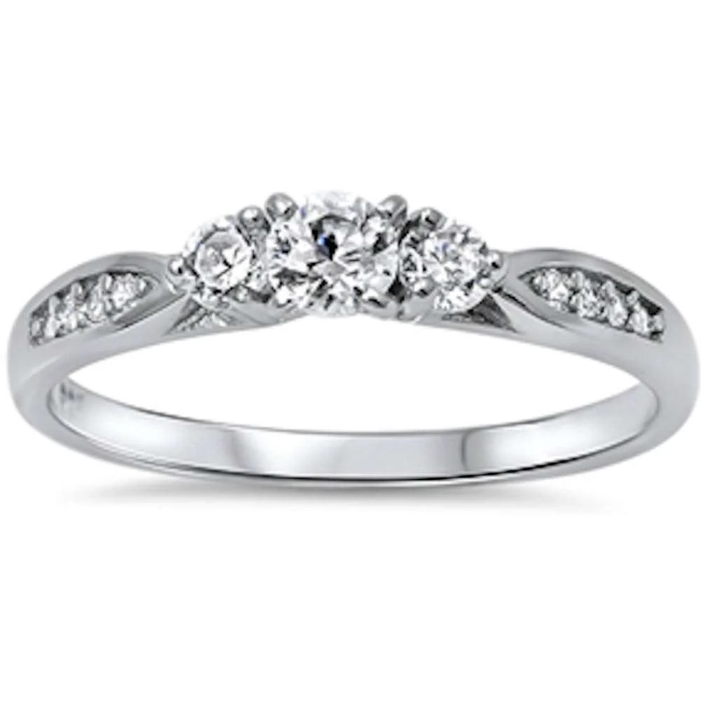 <span>CLOSEOUT!</span>Cz Fashion Promise .925 Sterling Silver Ring