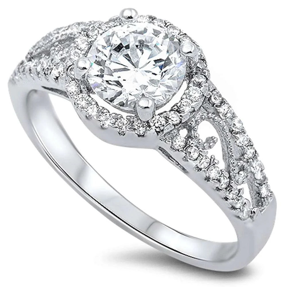 <span>CLOSEOUT!</span>3CT Fine Cz Fashion Engagement .925 Sterling Silver Ring