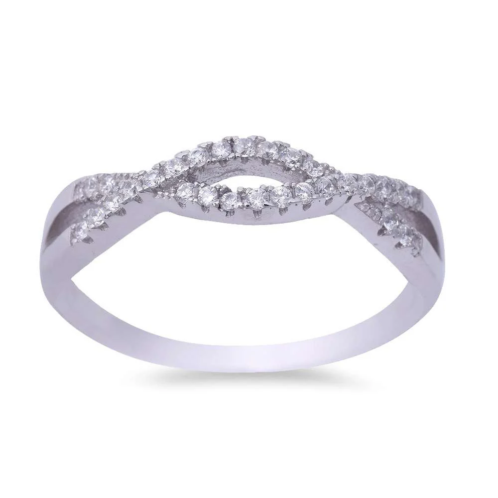 <span>CLOSEOUT!</span> Infinity Style Cubic Zirconia .925 Sterling Silver Ring