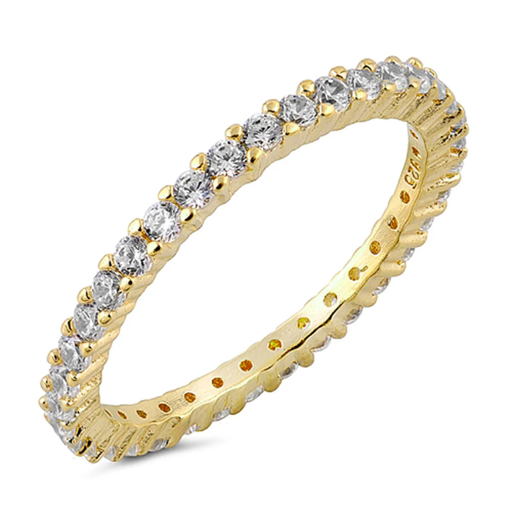 <span>CLOSEOUT! </span>Stackable ETERNITY Yellow Gold 925 Sterling Silver Ring