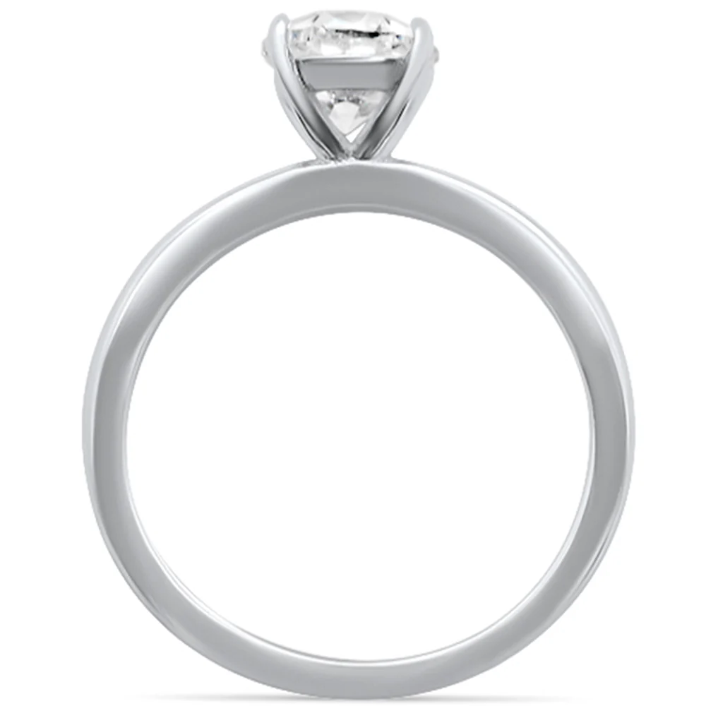 2.00ct 9x7mm Oval Cubic Zirconia .925 Sterling Silver Solitaire Engagement Ring Sizes 4-10 - Image 3