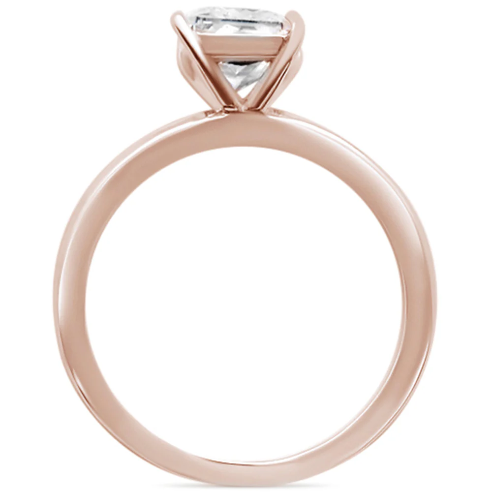 <span>CLOSEOUT! </span>2.50ct 9x7mm Rose Gold Plated Radiant Cut Cubic Zirconia .925 Sterling Silver Solitaire Engagement RingSizes 4-9 - Image 3