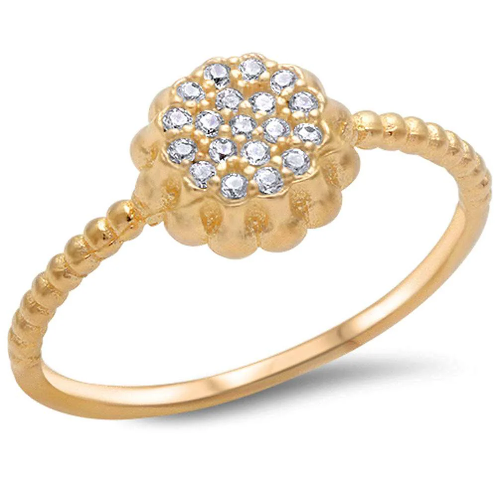 <span>CLOSEOUT!</span>Yellow Gold Plated Micro Pave Cz .925 Sterling Silver Ring