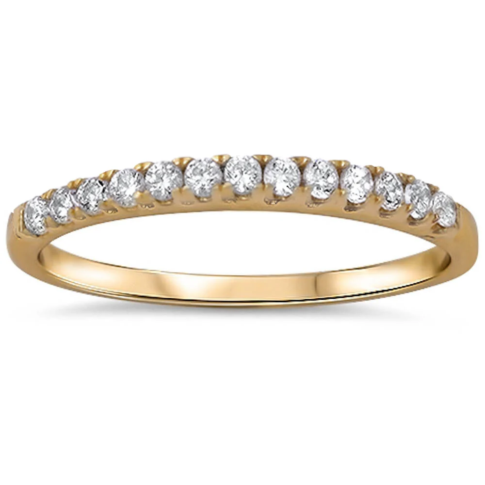 <span>CLOSEOUT!</span>Yellow Gold Plated Cubic Zirconia .925 Sterling Silver Ring
