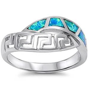 <span>CLOSEOUT! </span>Blue Opal New Design .925 Sterling Silver Ring