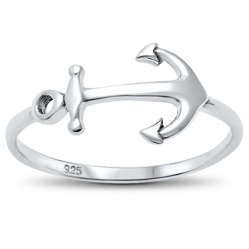 <span>CLOSEOUT!</span>Plain Anchor .925 Sterling Silver Ring