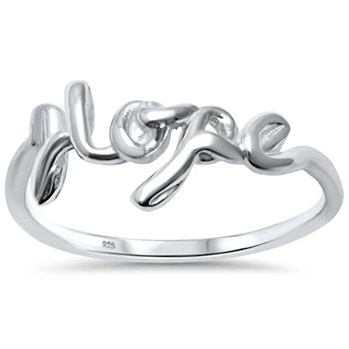 <span>CLOSEOUT! </span> Sterling Silver Plain Script Hope Ring