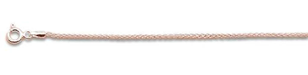 030 1.2MM Rose Gold Plated Wheat/Spiga Chain .925 Solid Sterling Silver Available in 16"- 22" inches NEW