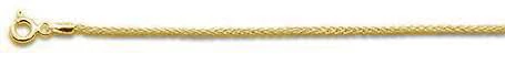 030- 1.2MM Yellow Gold Plated Wheat/Spiga Chain .925 Solid Sterling Silver Available in 16"- 22" inches NEW